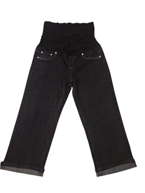Women's Bella Vida Maternity Pregnancy Black Jean Capris Bling Size M